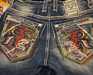 Rock Revival Multicolor Embroidered Jeans